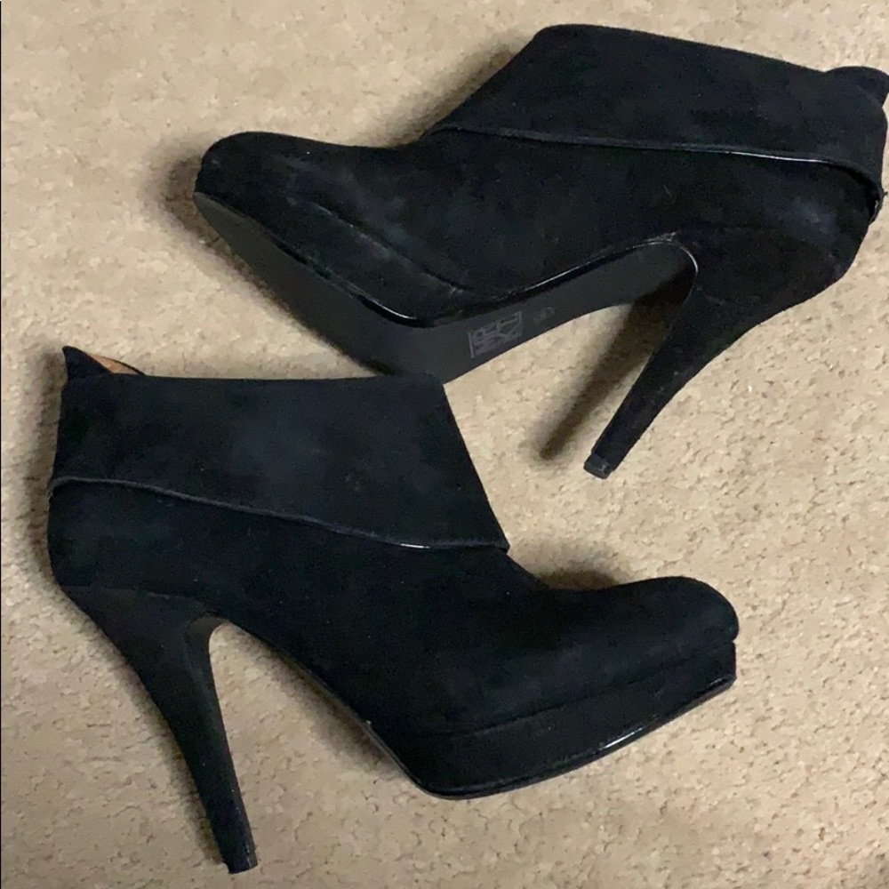 MRKT black suede booties